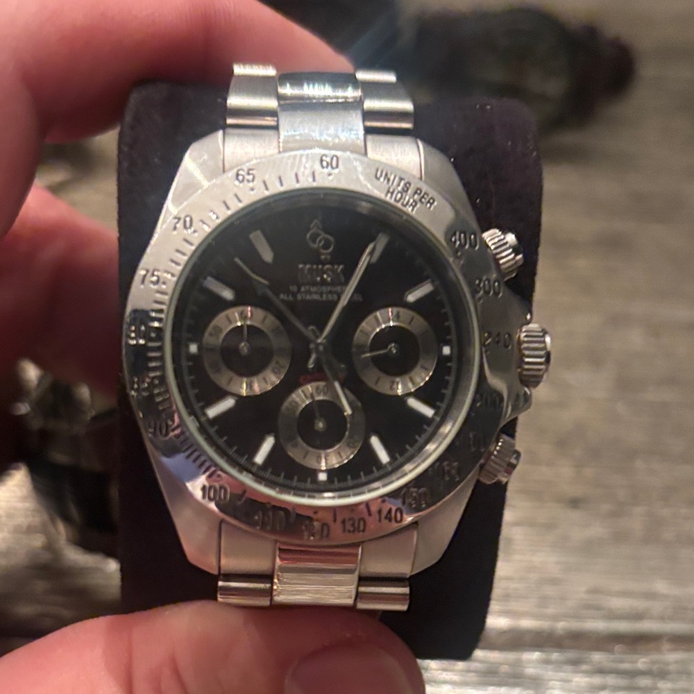 Musk Stainless Steel Chronograph Watch Daytona style